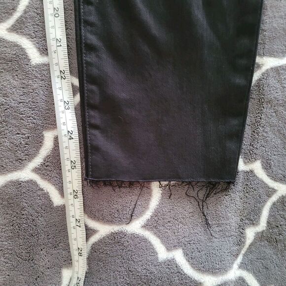 Frank & Eileen Sligo Jeans Sz 31 Black Womens Fray Hem Ankle Skinny 25.5" Inseam - Picture 9 of 12